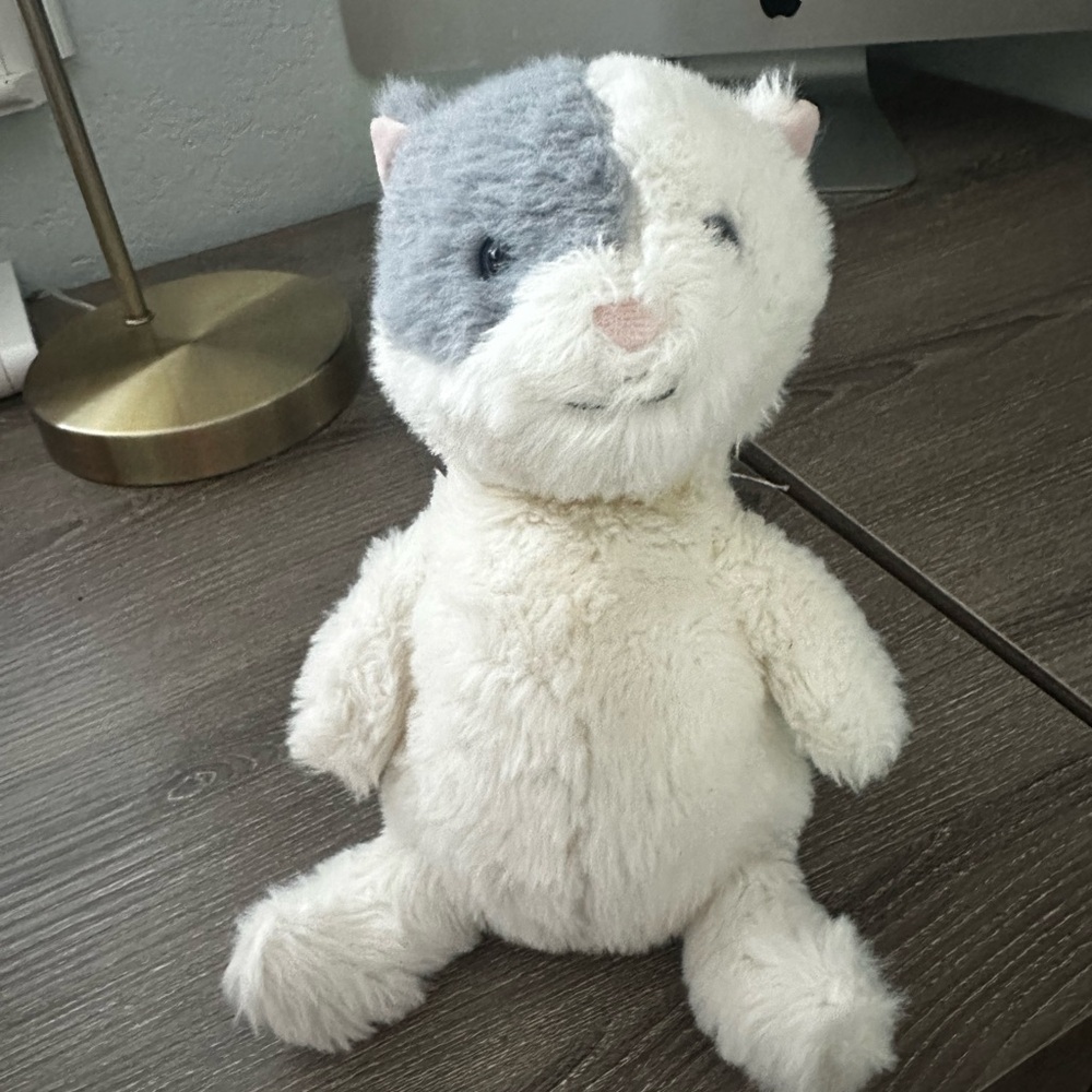 Retired Jellycat Gray and White Munchkin Cat Plush